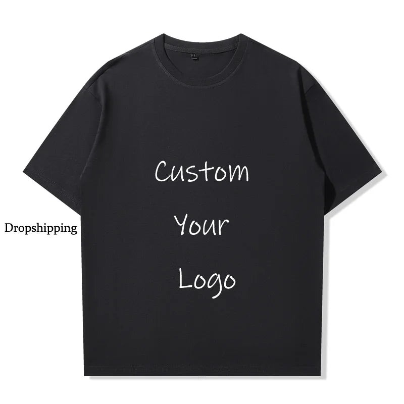 Solid Color  High Quality 100 Cotton Plus Size T-shirt Customize Digital Printing logo 300gsm Men Plain  Tshirt Custom t Shirt