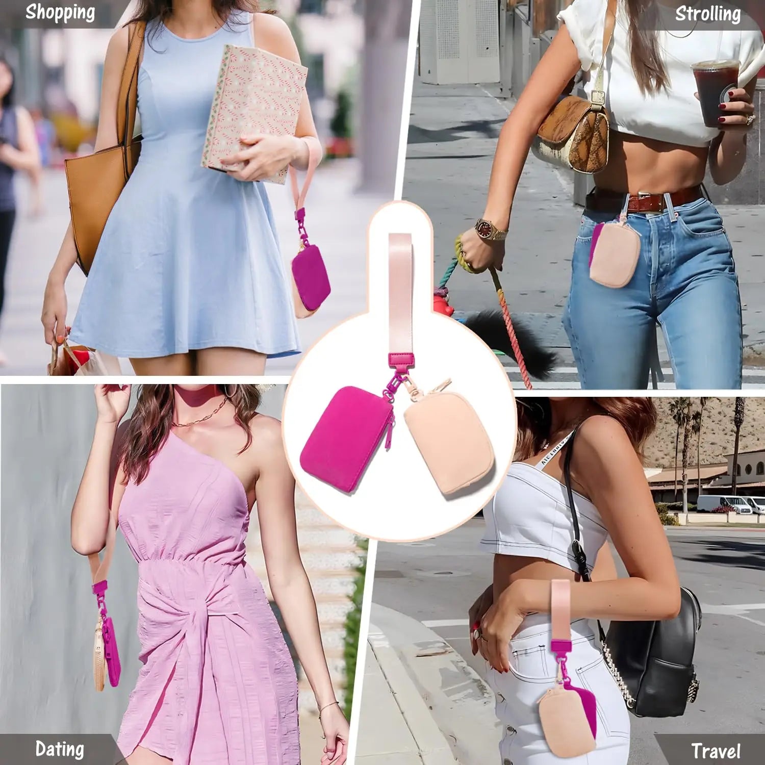 Mini Wristlet Wallet & Coin Pouch Set